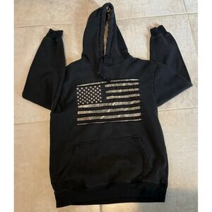 Buck Wear Men's L Camo‎ Pullover Sweatshirt Logo USA Flag Outdoor Sports Classic